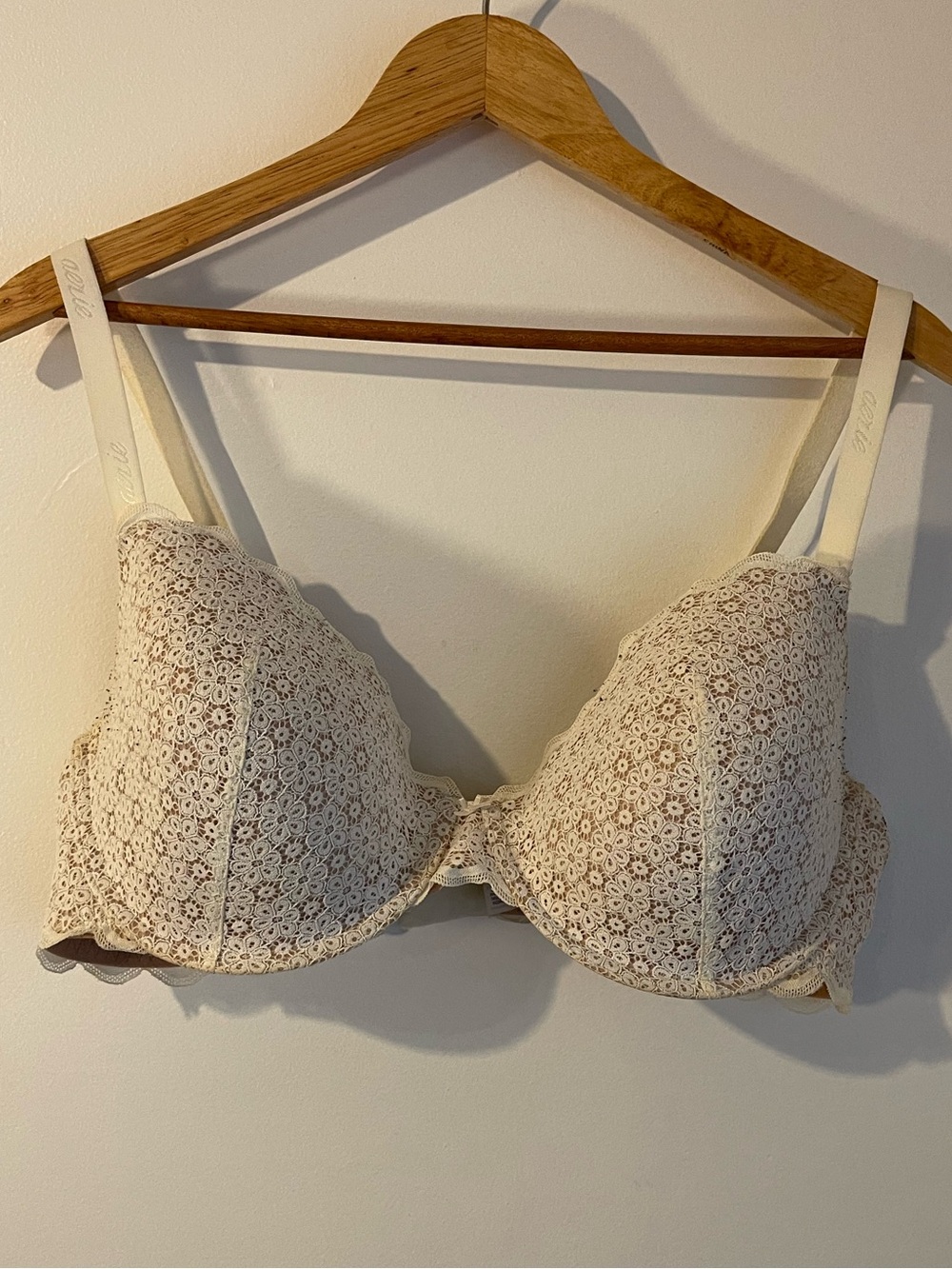 Aerie Nude White Floral Lace Underwire Bra 40DD